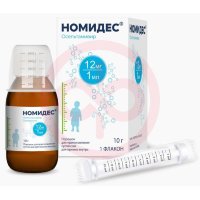 Номидес порошок для приготовления суспензии для приема внутрь 12мг/мл 10г /в комплекте с адаптером-1 шт., шприцем дозирующим-1 шт., стаканчиком мерным-1 шт./