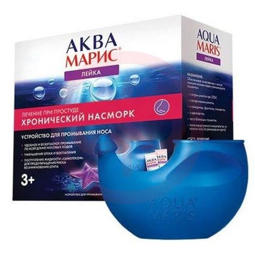 Аква марис лейка устройство для промывания носа №30 + морская соль Аква марис лейка устройство для промывания носа №30 + морская соль