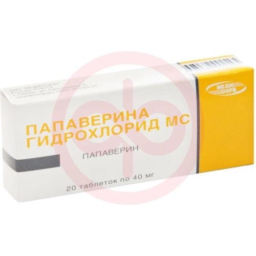Папаверин медисорб таблетки 40мг №20 Папаверин медисорб таблетки 40мг №20