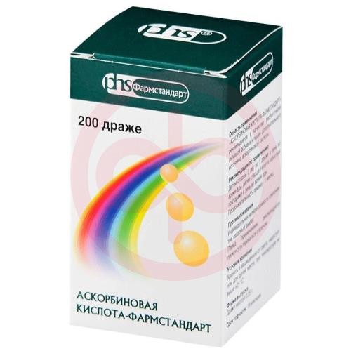 Аскорбиновая кислота драже 250мг №200 бад Аскорбиновая кислота драже 250мг №200 бад