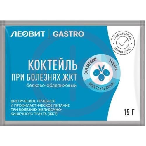 Леовит гастро коктейль 15г белково-облепиховый