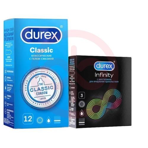 Дюрекс презервативы классик №12 + инфинити №3