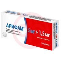 Арифам таблетки с модифицированным высвобождением, покрытые пленочной оболочкой 5мг + 1.5мг №30