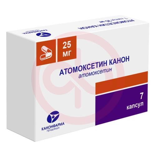 Атомоксетин канон капсулы 25мг №7 Атомоксетин канон капсулы 25мг №7