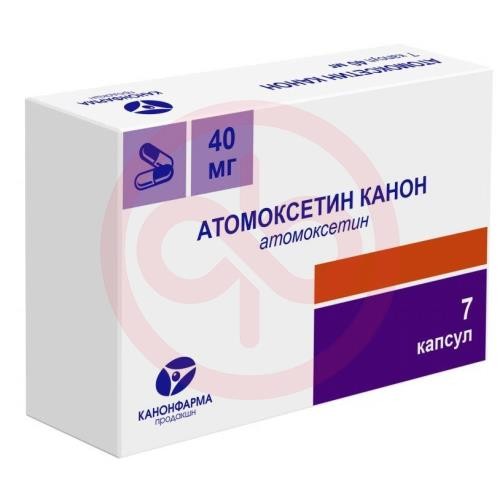 Атомоксетин канон капсулы 40мг №7 Атомоксетин канон капсулы 40мг №7