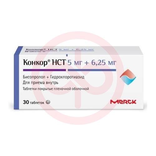 Конкор нст таблетки покрытые пленочной оболочкой 5мг + 6,25мг №30