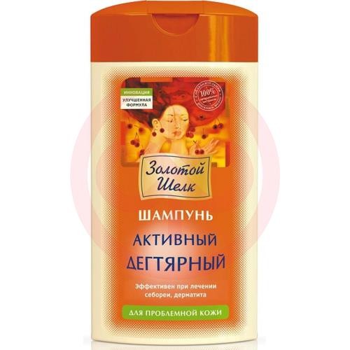 Золотой шелк шампунь 250мл активный дегтярный д/пробл кожи Золотой шелк шампунь 250мл активный дегтярный д/пробл кожи