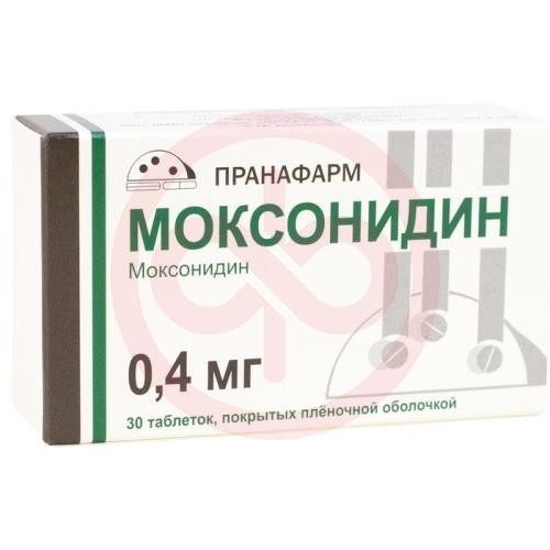 Моксонидин таблетки покрытые пленочной оболочкой 0.4мг №30