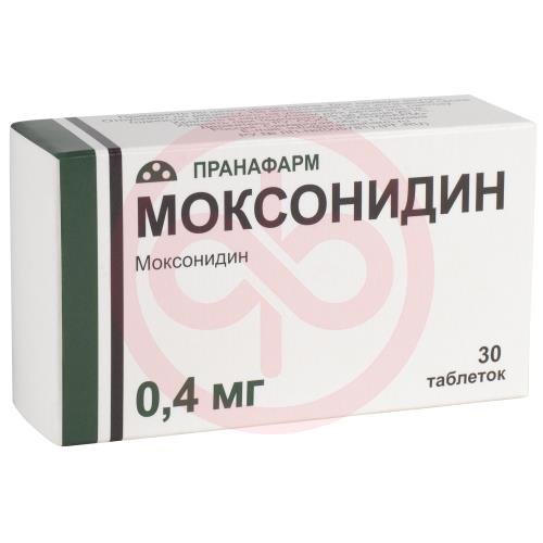 Моксонидин таблетки покрытые пленочной оболочкой 0.4мг №30 Моксонидин таблетки покрытые пленочной оболочкой 0.4мг №30