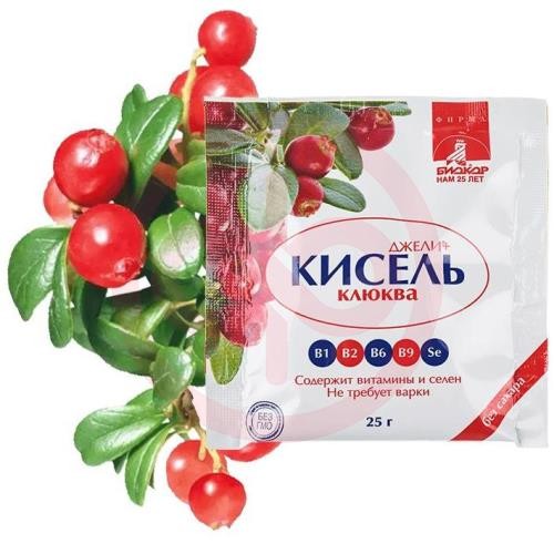 Джели плюс кисель 25г клюква