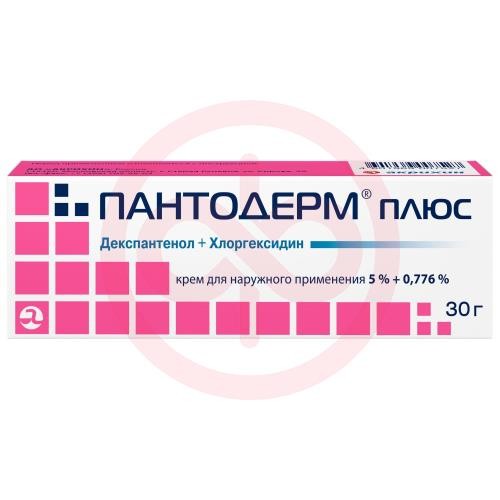 Пантодерм плюс крем для наружного применения 5% + 0.776% 30г Пантодерм плюс крем для наружного применения 5% + 0.776% 30г