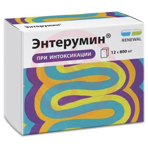 Энтерумин порошок для приготовления суспензии для приема внутрь 800мг №12