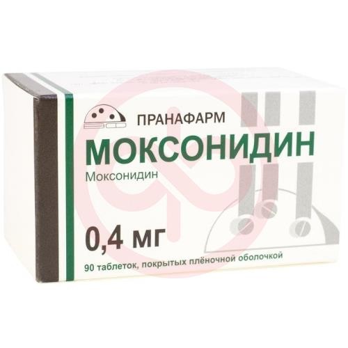 Моксонидин таблетки покрытые пленочной оболочкой 0.4мг №90