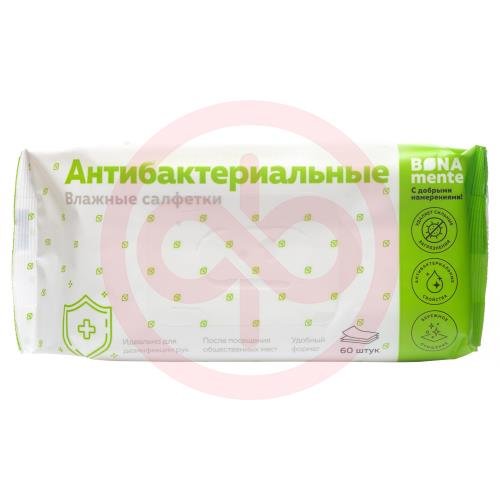 Бона менте салфетки влажные антибактериальные №60 Бона менте салфетки влажные антибактериальные №60