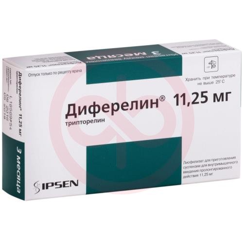 Диферелин лиофилизат для приготовления суспензии для внутримышечного введения пролонгированного действия 11,25мг №1 в комплекте с растворителем (ампулы) 2 мл-1 шт., шприцы-1 шт. и иглы с/без защитного устройства-3 шт. Диферелин лиофилизат для приготовления суспензии для внутримышечного введения пролонгированного действия 11,25мг №1 в комплекте с растворителем (ампулы) 2 мл-1 шт., шприцы-1 шт. и иглы с/без защитного устройства-3 шт.