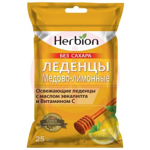 Хербион леденцы без сахара №25 со вкусом меда и лимона