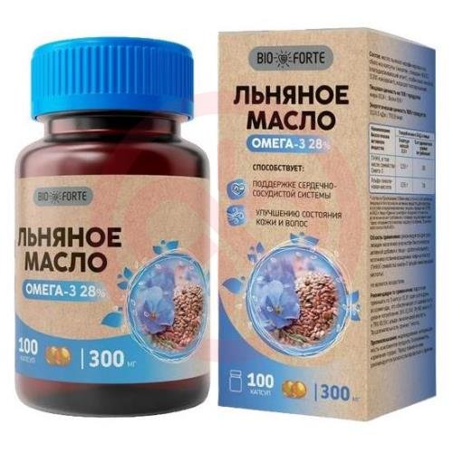 Биофорте масло льняное капсулы №100 Биофорте масло льняное капсулы №100