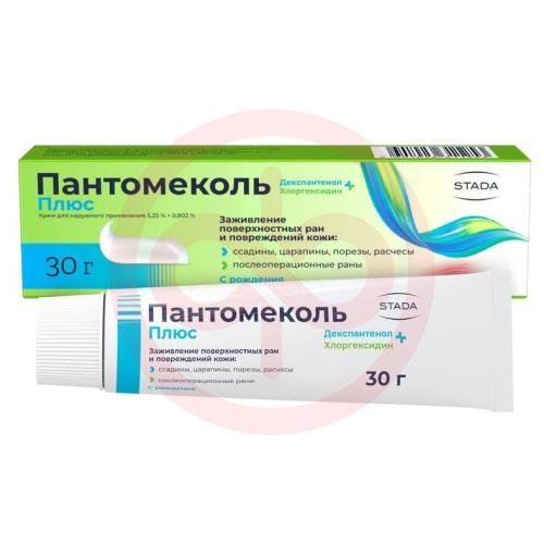Пантомеколь плюс крем для наружного применения 5.25% + 0.802% 30г Пантомеколь плюс крем для наружного применения 5.25% + 0.802% 30г