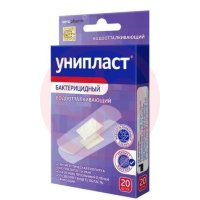 Унипласт лейкопластырь бактерицидный №20 1,9х7,2см водоотталк прозр