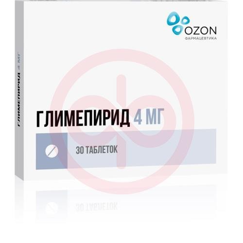 Глимепирид таблетки 4мг №30 Глимепирид таблетки 4мг №30