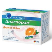 Магний диаспорал директ гранулы 400мг 2220мг №20 апельсин