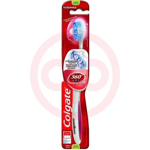 Колгейт 360° оптик вайт зубная щетка средн. /fcn21705/ Колгейт 360° оптик вайт зубная щетка средн. /fcn21705/