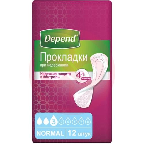 Депенд прокладки урологические №12 д/жен нормал Депенд прокладки урологические №12 д/жен нормал