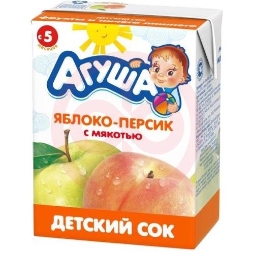 Агуша сок 200мл. яблоко + персик мяк. Агуша сок 200мл. яблоко + персик мяк.