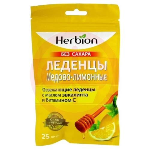 Хербион леденцы без сахара 62.5г №25 медово-лимон. с маслом эвкалипта и вит.с Хербион леденцы без сахара 62.5г №25 медово-лимон. с маслом эвкалипта и вит.с