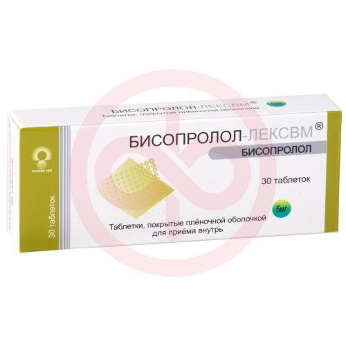 Бисопролол-лексвм таблетки покрытые пленочной оболочкой 5мг №30 Бисопролол-лексвм таблетки покрытые пленочной оболочкой 5мг №30