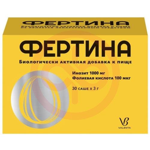 Фертина инозит фолиевая кислота порошок 1000мг + 0,1мг №30