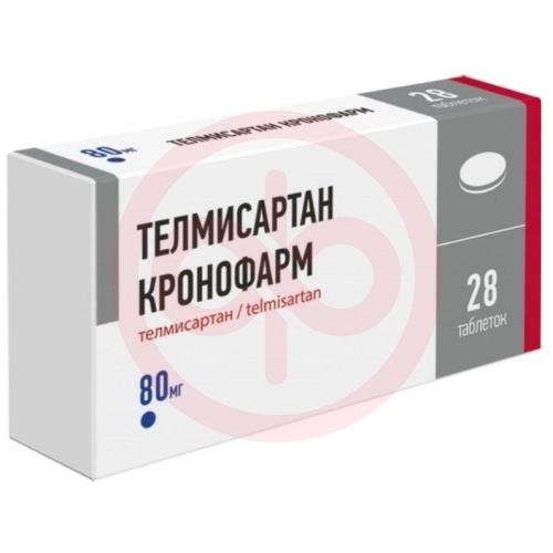 Телмисартан кронофарм таблетки 80мг №28 Телмисартан кронофарм таблетки 80мг №28