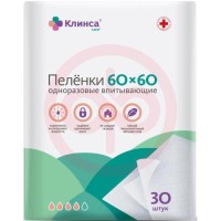 Клинса пеленки одноразовые впитывающие №30 60х60см