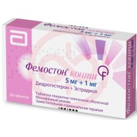 Фемостон конти таблетки покрытые пленочной оболочкой 5мг + 1мг №28