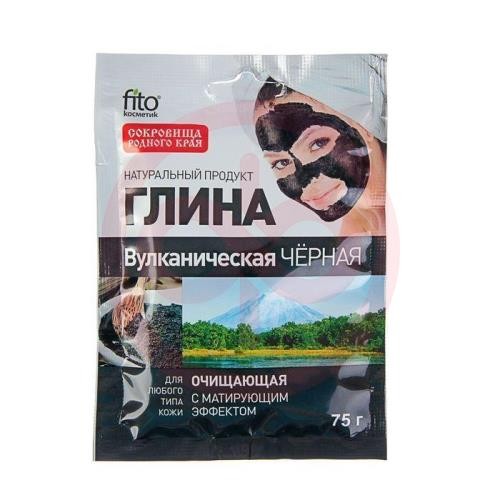 Фитокосметик глина 75г черная вулканическая очищ. Фитокосметик глина 75г черная вулканическая очищ.