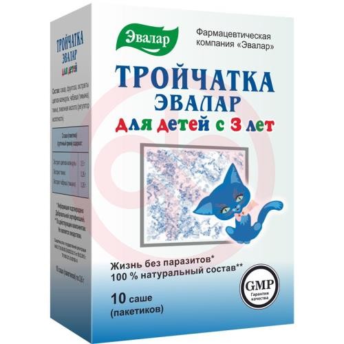 Эвалар тройчатка пакетики-саше 3.6г №10 д/детей 3 + Эвалар тройчатка пакетики-саше 3.6г №10 д/детей 3 +