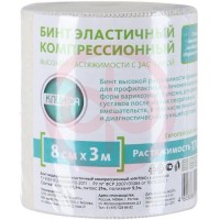 Клинса бинт эластичный компрессионный вр 8х300см (застежка)