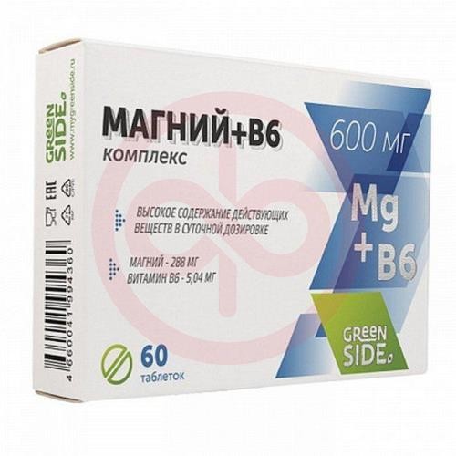 Комплекс магний +  в6 таблетки 600мг №60