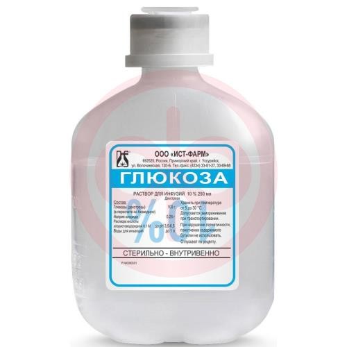 Глюкоза раствор для инфузий 10% 250мл №1 Глюкоза раствор для инфузий 10% 250мл №1