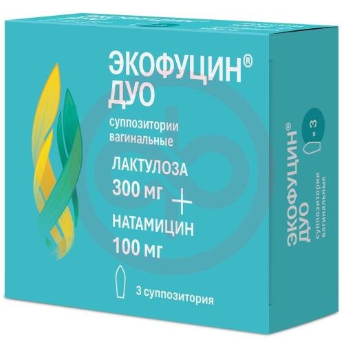 Экофуцин дуо суппозитории вагинальные 300мг + 100мг №3 Экофуцин дуо суппозитории вагинальные 300мг + 100мг №3