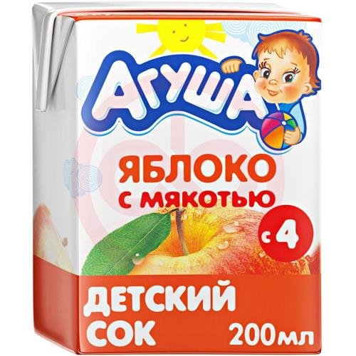 Агуша сок 200мл. яблоко мяк.
