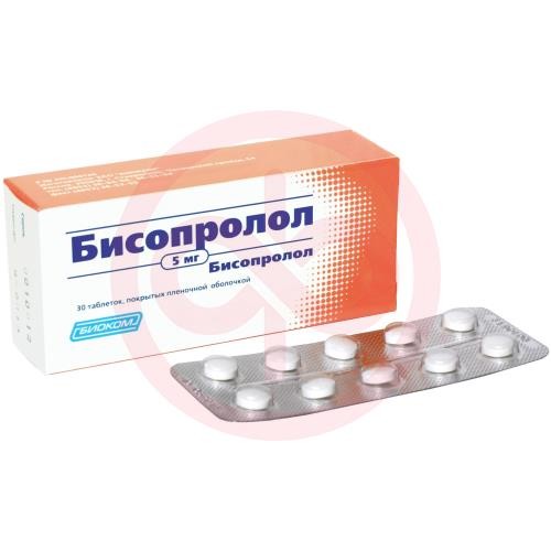 Бисопролол акос таблетки покрытые пленочной оболочкой 5мг №30 Бисопролол акос таблетки покрытые пленочной оболочкой 5мг №30