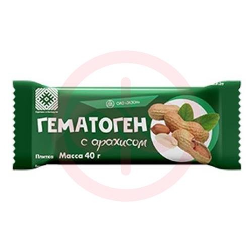 Гематоген плитка 40г с арахисом /экзон/ Гематоген плитка 40г с арахисом /экзон/