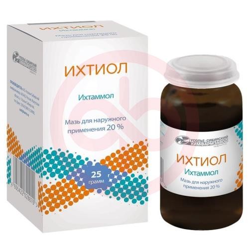 Ихтиол мазь для наружного применения 20% 25г банка Ихтиол мазь для наружного применения 20% 25г банка