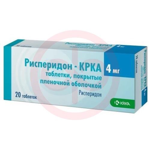 Рисперидон-крка таблетки покрытые пленочной оболочкой 4мг №20 Рисперидон-крка таблетки покрытые пленочной оболочкой 4мг №20