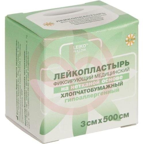 Лейко лейкопластырь неткан основа 3х500см Лейко лейкопластырь неткан основа 3х500см