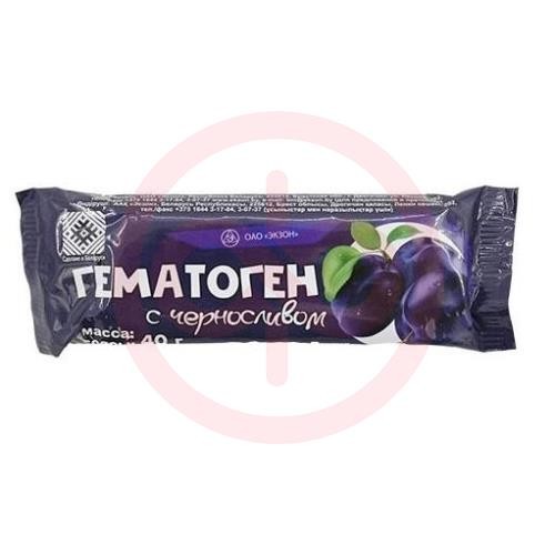 Гематоген плитка 40г с черносливом /экзон/ Гематоген плитка 40г с черносливом /экзон/