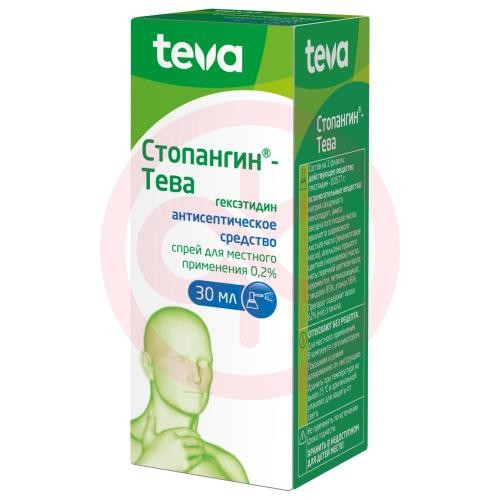 Стопангин-тева спрей для местного применения 0,2% 30мл в комплекте с аппликатором Стопангин-тева спрей для местного применения 0,2% 30мл в комплекте с аппликатором