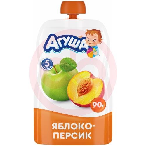 Агуша пюре 90г яблоко + персик 5мес + 