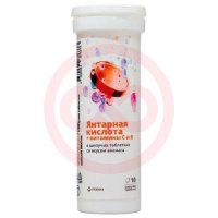 Витатека янтарная к-та компл с таурином и витаминами таблетки шипучие №10 вкус ананаса